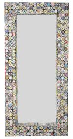 Quilled Large Leaner Coil Art Mirror 36x79