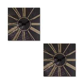 Modern Movie Theatre Wall Clock (Set of 2) 15.5"SQ