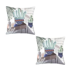 Potted Plants and Foliage Pillow (Set of 2)