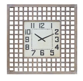 Lattice Wood Wall Clock 29.5"SQ