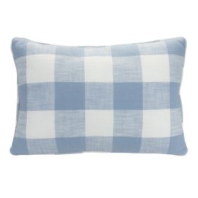 Cotton Gingham Plaid Throw Pillow 20"L