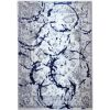 Penina Luxury Area Rug in Gray with Navy Blue Circles Abstract Design