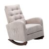 Baby Room High Back Rocking Chair Nursery Chair , Comfortable Rocker Fabric Padded Seat ,Modern High Back Armchair