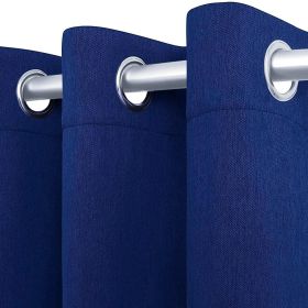 2 Panels Blackout Curtains for Bedroom 42x63 inch Navy Blue with Grommet Room Darkening Window Curtains Thermal Insulated Drapes