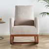 27.56'' Wide Linen Rocking Chair Accent Chair in Beige Color