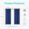 2 Panels Blackout Curtains for Bedroom 42x63 inch Navy Blue with Grommet Room Darkening Window Curtains Thermal Insulated Drapes