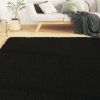 Washable Rug Soft Shaggy Black 63"x90.6" Anti Slip