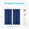 Blackout Curtains for Bedroom Pack of 2 Navy Blue 52 x 63 inch Window Hanging Panels Blind Off Grommet Curtains Thick Black Out Window Screen No Light