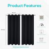 Blackout Curtains for Bedroom Pack of 2 Window Hanging Panels 52 x 84 inch Black Blind Off Grommet Curtains Thick Black Out Window Screen No Light Dra