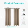 Blackout Curtains for Bedroom Pack of 2 Beige 42 x 84 inch Window Hanging Panels Blind Off Grommet Curtains Thick Black Out Window Screen No Light Dra