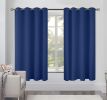 Blackout Curtains for Bedroom Pack of 2 Navy Blue 52 x 63 inch Window Hanging Panels Blind Off Grommet Curtains Thick Black Out Window Screen No Light