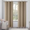 Blackout Curtains for Bedroom Pack of 2 Beige 42 x 84 inch Window Hanging Panels Blind Off Grommet Curtains Thick Black Out Window Screen No Light Dra