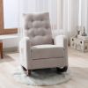 Baby Room High Back Rocking Chair Nursery Chair , Comfortable Rocker Fabric Padded Seat ,Modern High Back Armchair