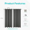 Blackout Curtains for Bedroom Pack of 2 Window Hanging Panels 52 x 84 inch Grey Blind Off Grommet Curtains Thick Black Out Window Screen No Light Drap