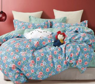 Donau Blue Rose 100% Cotton Reversible Comforter Set (size: Twin Xl)